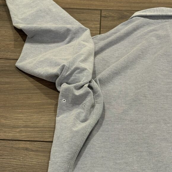 Men's Lululemon Long Sleeve Button Up Shirt Size Small Stretch Work Casual Blue - Picture 6 of 7